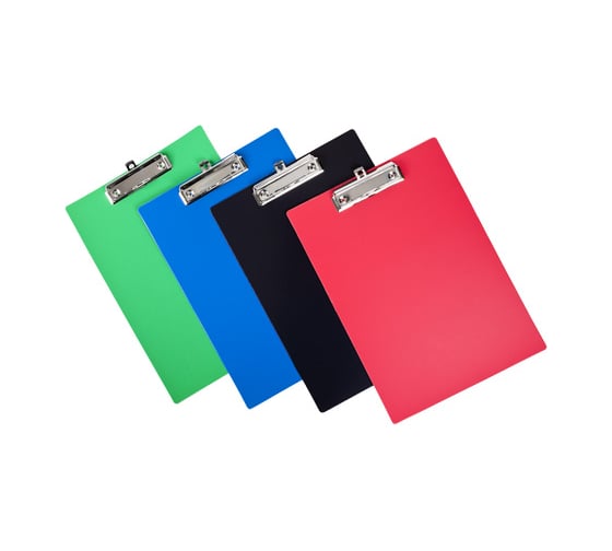 Изображение товара Пластиковая папка-планшет Hatber А4 с металлическим зажимом, 1.4 мм STANDARD Ассорти, 40 шт. 040283