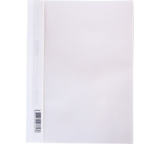 Изображение товара Папка-скоросшиватель Hatber А4 120/160мкм Белая Пластиковая прозрачный верх, 10шт. 010948