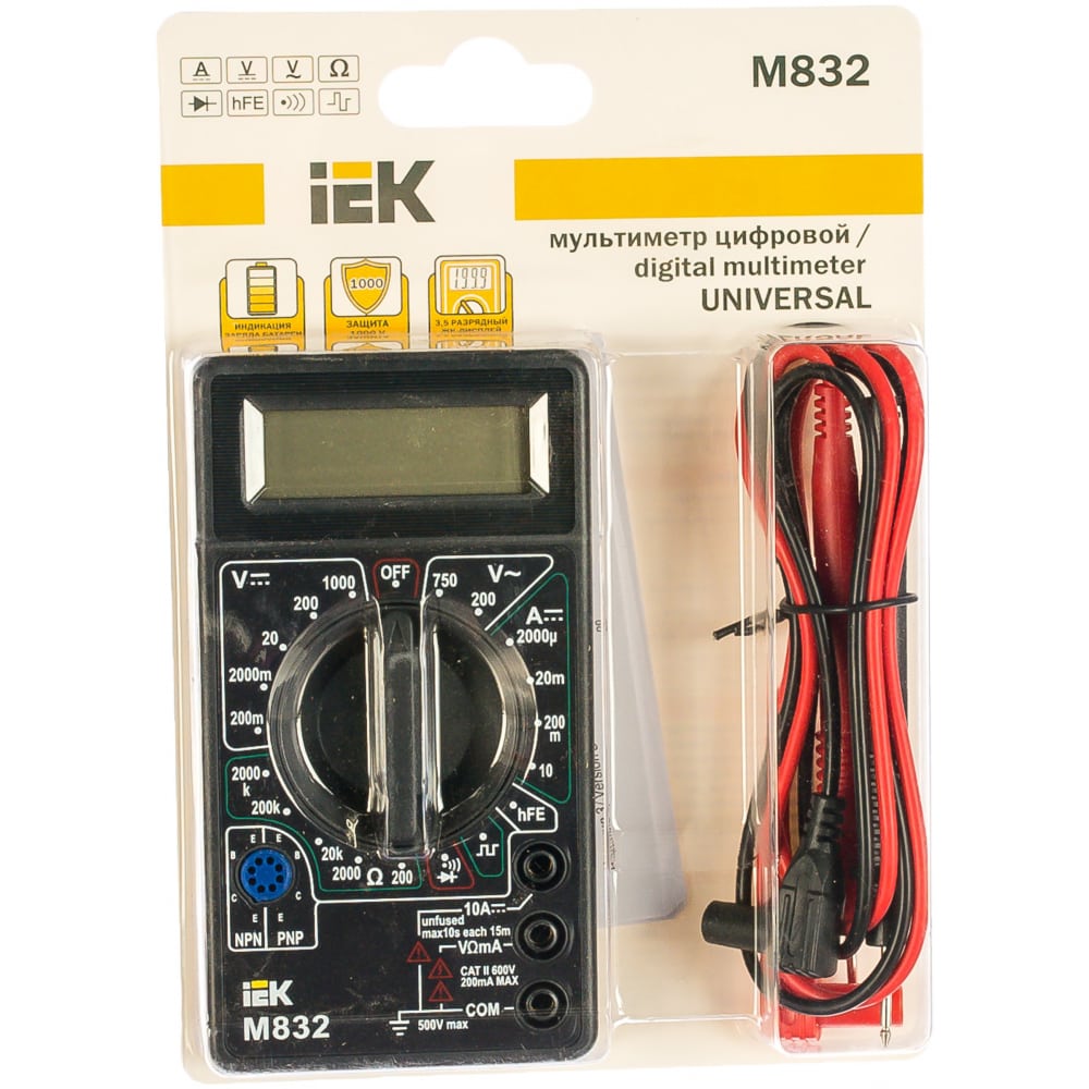 фото Цифровой мультиметр iek universal m832 7327705