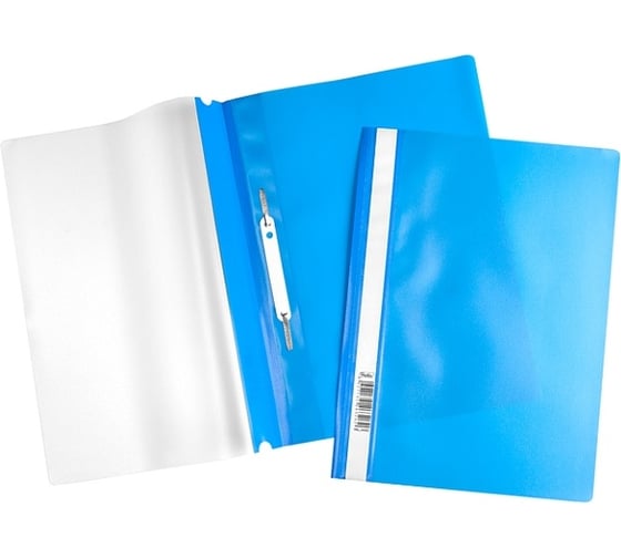 Изображение товара Папка-скоросшиватель Hatber А4 120/160мкм Синяя Пластиковая прозрачный верх, 500шт. 010960