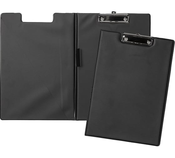 Изображение товара Папка-планшет Hatber ПВХ А4 с металлическим зажимом, черная, 40 шт. 044890