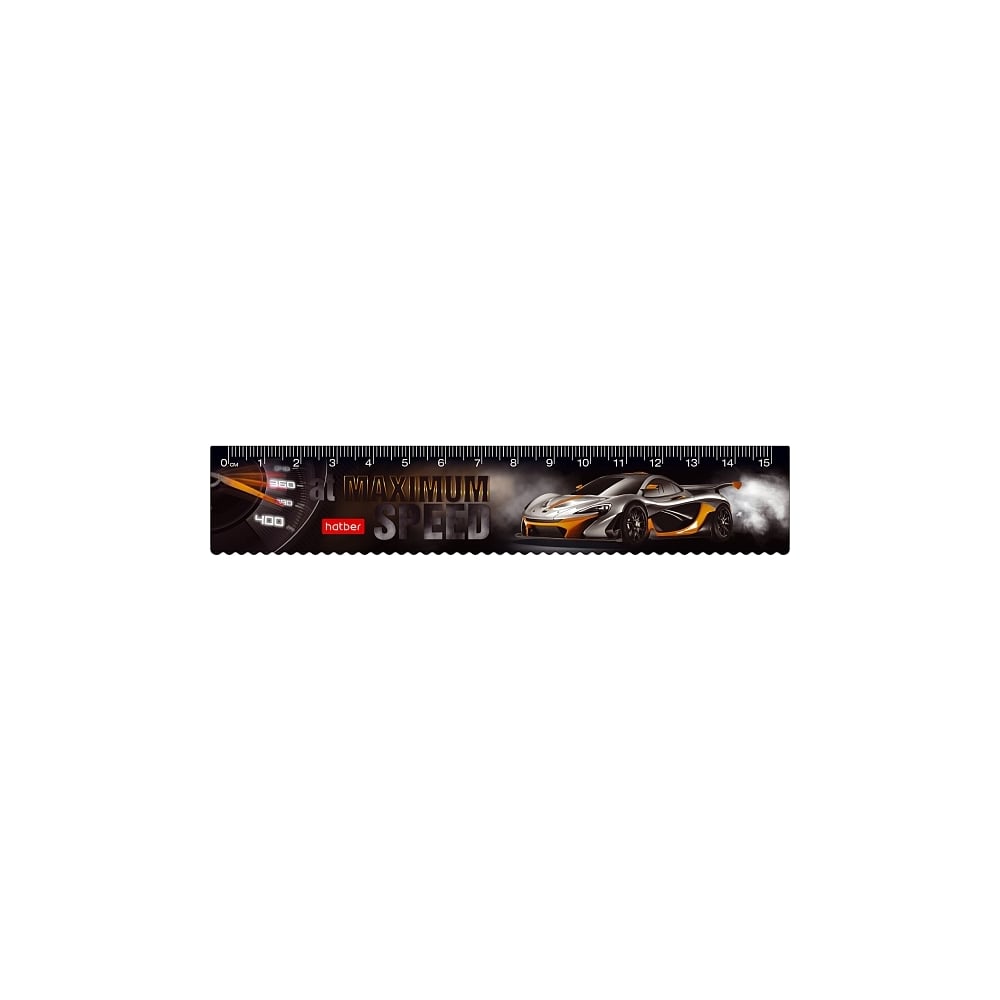 Пластиковая линейка Hatber 15x3см Super car, 100 шт. 057546