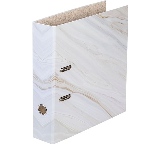 Изображение товара Папка-регистратор с арочным механизмом Hatber А4 матовая ламинация, корешок 70мм Белый мрамор, 20шт. 078918