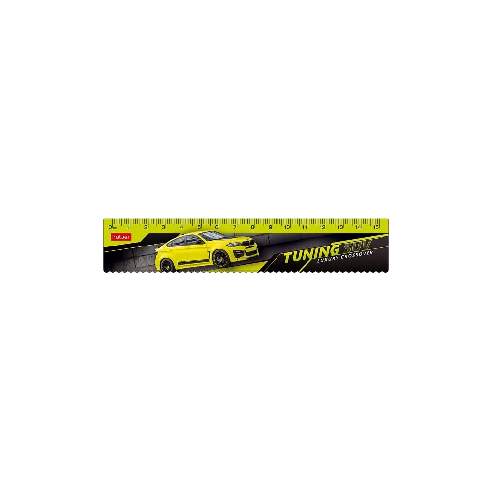 Пластиковая линейка Hatber 15x3см AutoStyle 100 шт. 059193