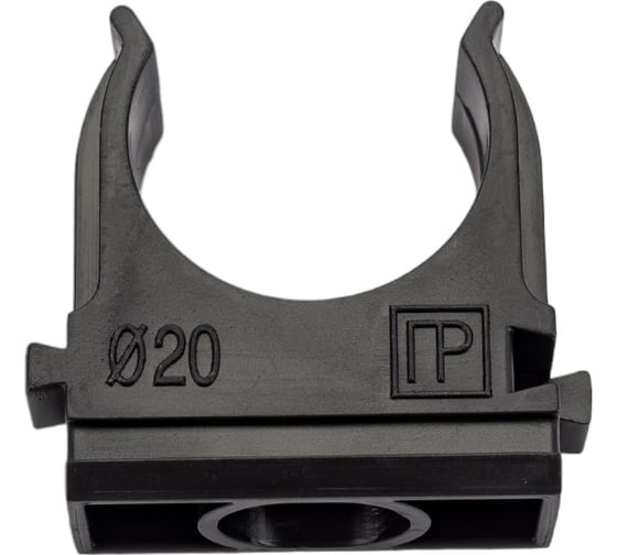 Изображение товара Крепёж-клипса для труб Промрукав Полистирол черная д20 в малой упаковке 10 шт. PR13.0210