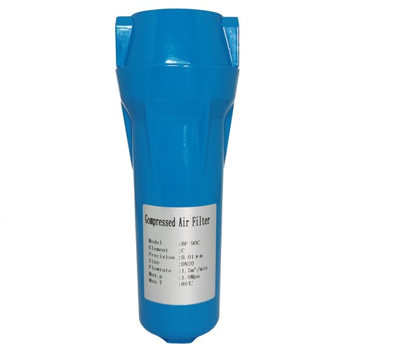 Изображение товара Фильтр воздушный (1.5 м3/мин; 13 бар; 0.01 микрон; 0.001 мг/м3; до 80°С; ручной; резьба BSPT 3/4") Brestor BF-90C