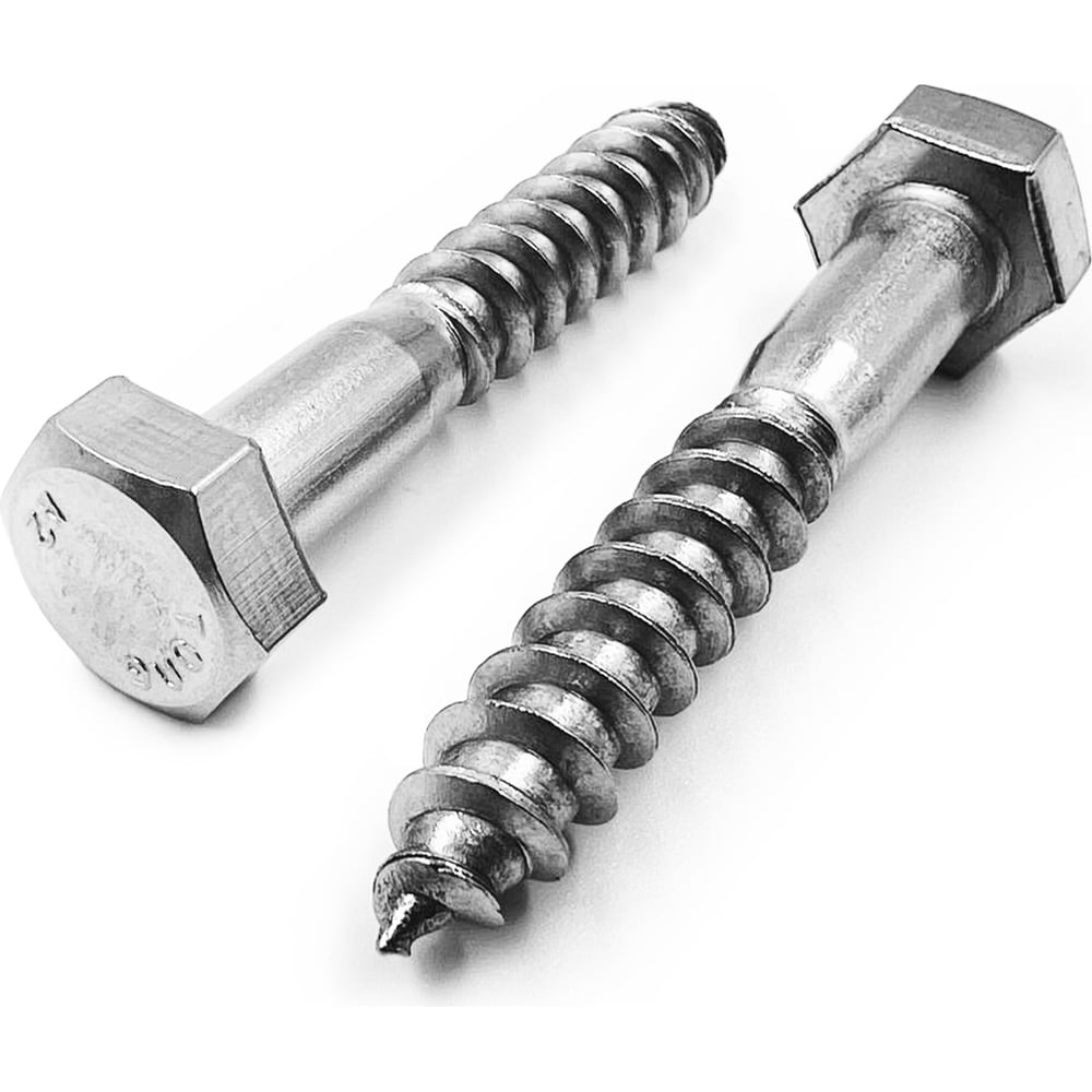 Изображение товара Нержавеющий шуруп 10x100 мм из нержавеющей стали А2, DIN 571, 6 шт.