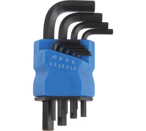 Изображение товара Набор шестигранных ключей ТУНДРА black CrV, 1.5 - 10 мм, 9 шт. 2354398