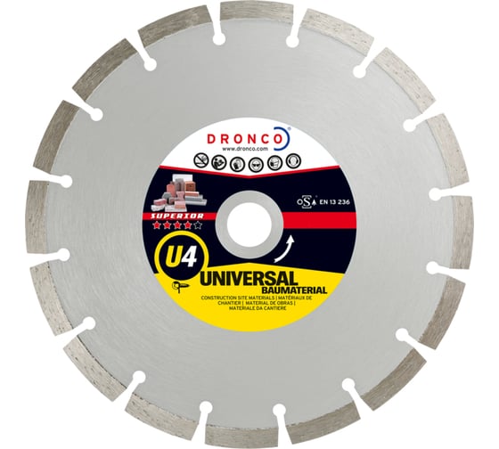 Изображение товара Диск алмазный U4 LT46 (230х2.4x22.23 мм) DRONCO 4234185100