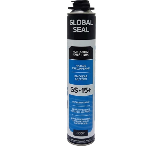 Изображение товара Монтажная клей-пена GlobalSeal GS-15, всесезонная, 800 гр, 3152018