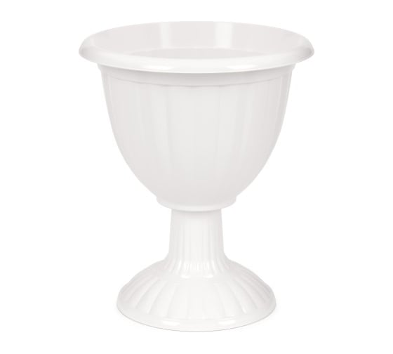 Изображение товара Вазон ЗПИ Альтернатива Жасмин 18л на высокой ножке белый М1392