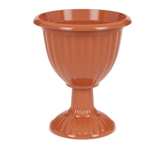 Изображение товара Вазон ЗПИ Альтернатива Жасмин 18л на высокой ножке коричневый М1329