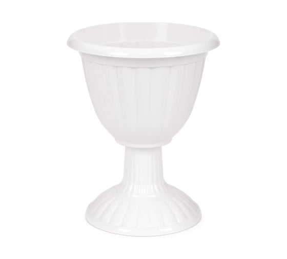 Изображение товара Вазон ЗПИ Альтернатива Жасмин 12л на высокой ножке белый М1390