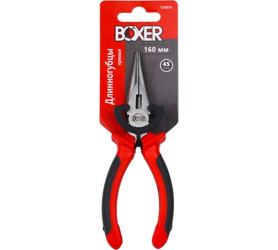 Изображение товара Длинногубцы Boxer 180 мм, двухкомпонентные рукоятки 126025