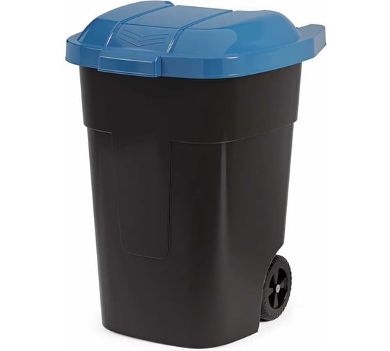 Изображение товара Бак ЗПИ «Альтернатива» для мусора 65л на колесах черно-синий М4664