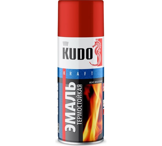 Изображение товара Эмаль термостойкая KUDO красная 0.52 л KU-5005