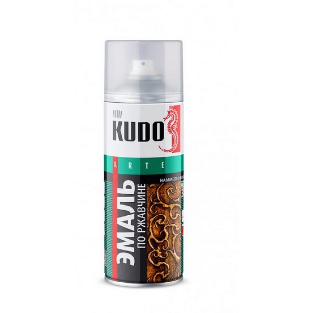 фото Молотковая эмаль по ржавчине kudo серебристо-серо-коричневая 520 мл 1/6 3005 57085