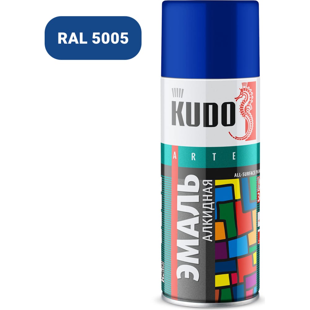 Универсальная эмаль-аэрозоль KUDO грунт эмаль аэрозоль по ржавчине kudo синяя 520 мл ral 5005 315005 11605367