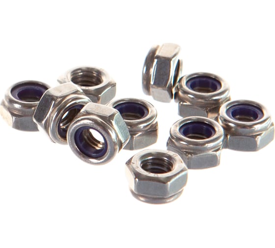 Изображение товара Самостопорящаяся гайка ЕВРОПАРТНЕР DIN 985 М6 нержав. сталь 10 шт. G2 8526 1