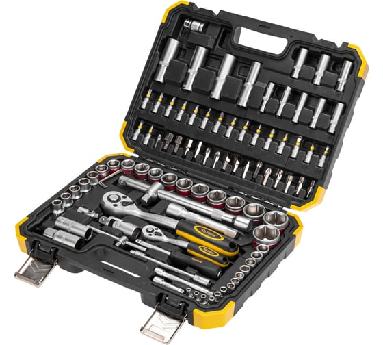 Изображение товара Набор инструментов KRANZ 1/2", 1/4", CRV, пластиковый кейс, 94 предмета KR-66-6694