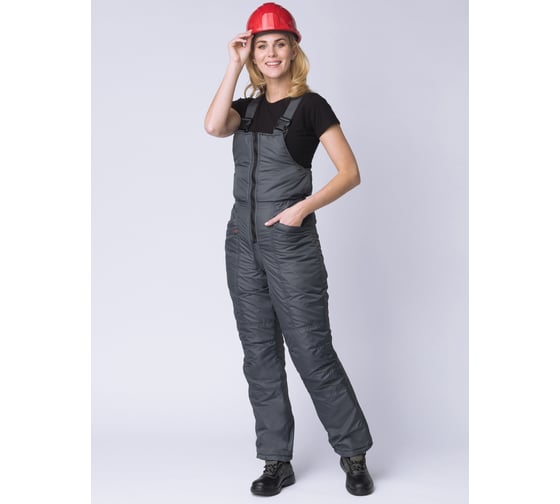 Изображение товара Зимний женский полукомбинезон ФАКЕЛ Снежана, темно-серый, 56-58, 170-176 87472339.008