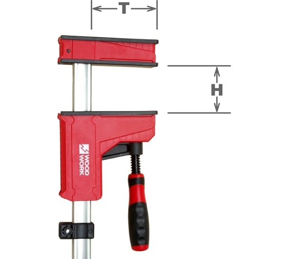 Изображение товара Комплект параллельных струбцин WOODWORK 1500x95 мм, 2 штуки, усилие прижима 600 кг PCH-1590