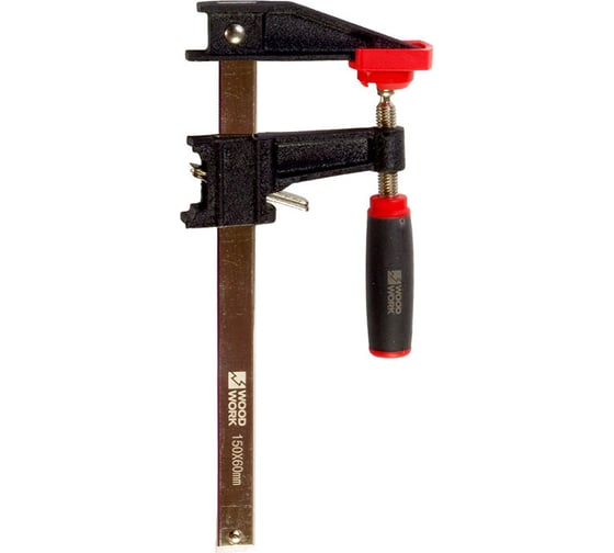 Изображение товара Быстросъёмная струбцина WOODWORK F-образная, 150x60 мм, усилие прижима до 240 кг FCQ-1560