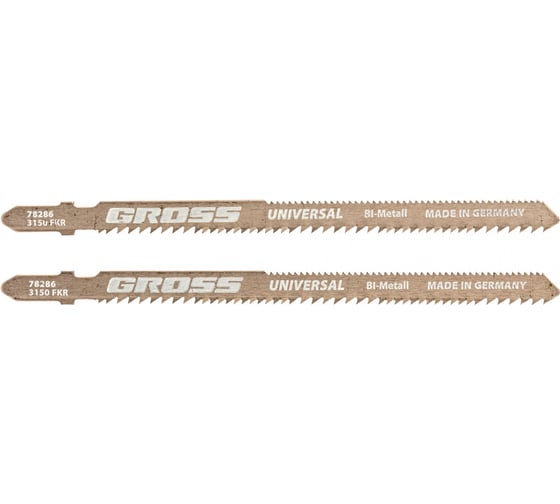 Изображение товара Полотна для электролобзика универсальные (132х110 мм, шаг 1.8-2.5 мм, 2 шт.) GROSS 78286