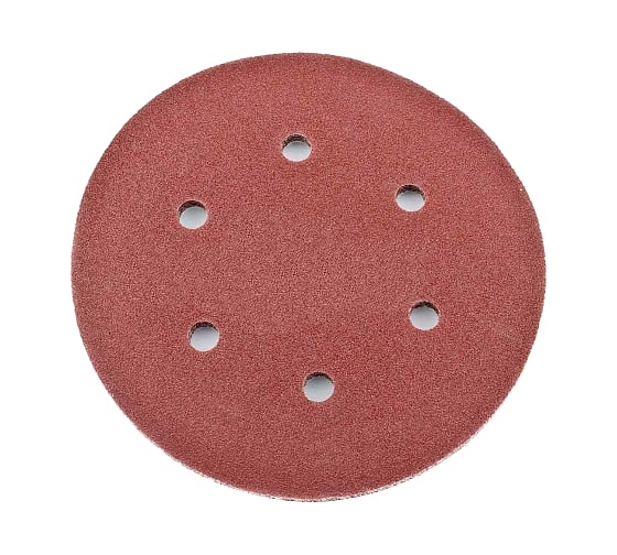 Изображение товара Лист шлифовальный (5 шт; 150 мм; 6 отверстий; Р60) для эксцентриковых шлифмашин REDVERG 6624192