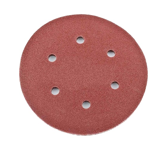 Изображение товара Лист шлифовальный (5 шт; 150 мм; 6 отверстий; Р320) для эксцентриковых шлифмашин REDVERG 6624199