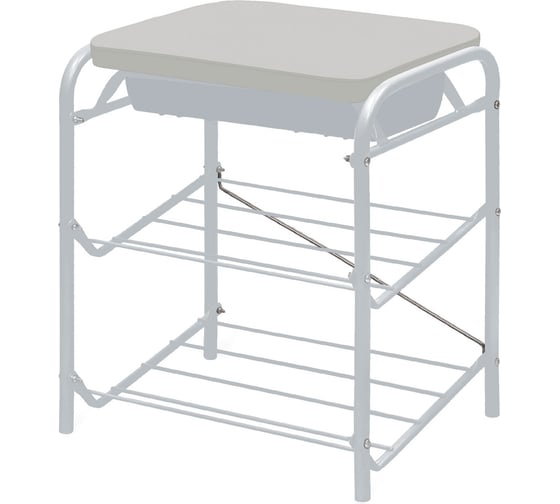 Изображение товара Банкетка Nika с мягким сиденьем и ящиком БП1-1 БП1-1/МС светло-серый/матовый серый