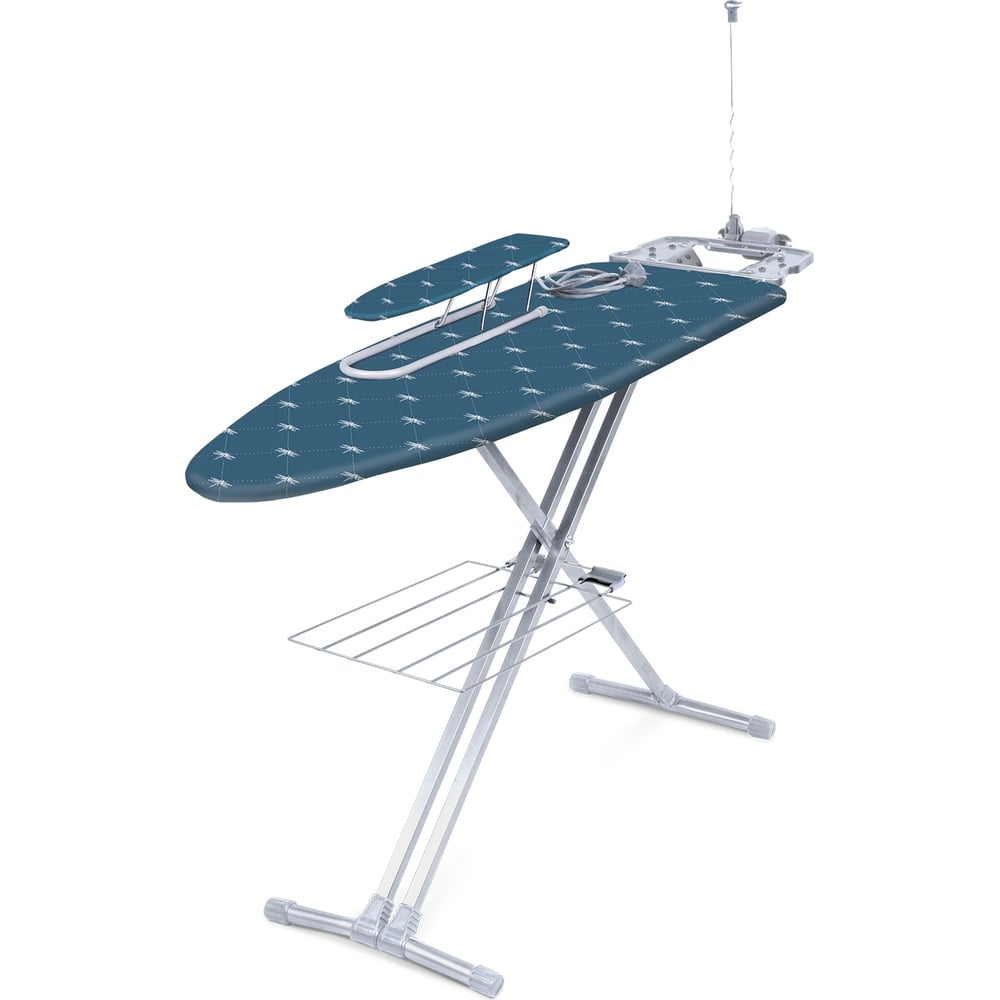 Изображение товара Гладильная доска Nika 9 тефлон со стрекозами синяя регулируемая