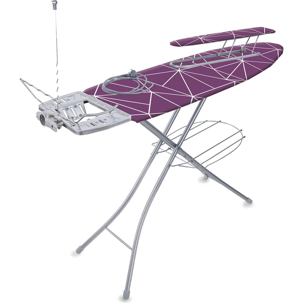 Изображение товара Гладильная доска Nika Эльза де люкс с тефлоновым покрытием и линиями на сливовом фоне