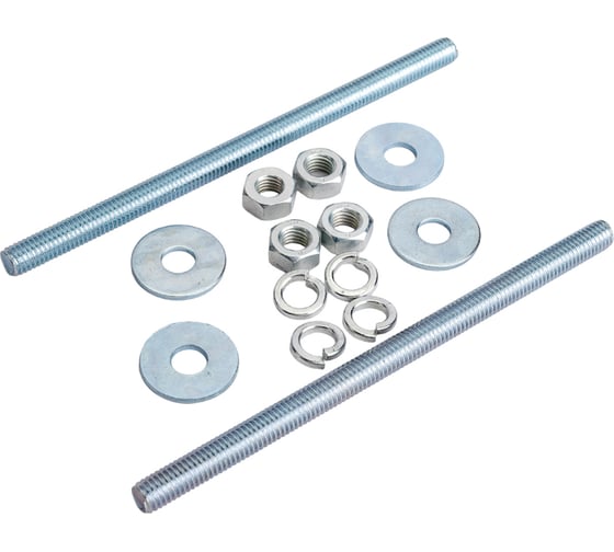 Изображение товара Шпилька DIN976 М8x140 ЕВРОПАРТНЕР в комплекте гайки DIN934 шайбы DIN 9021 и DIN127 2 шт. 12 0612 3