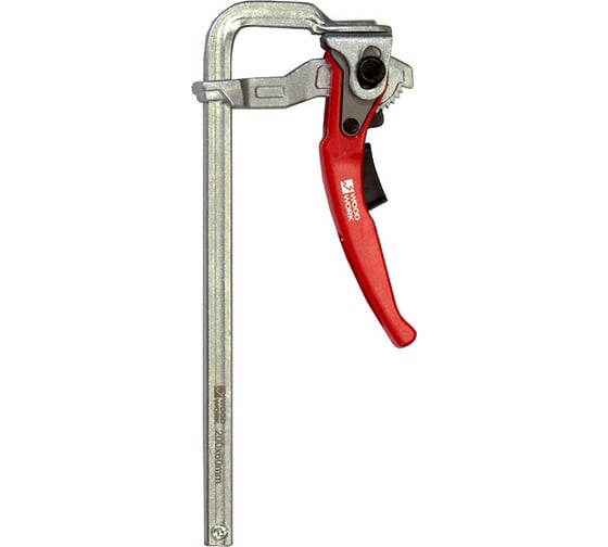 Изображение товара Струбцина WOODWORK кованая, F-тип, 200x80 мм, c рычажной рукояткой, усилие прижима до 250 кг RFC-2080