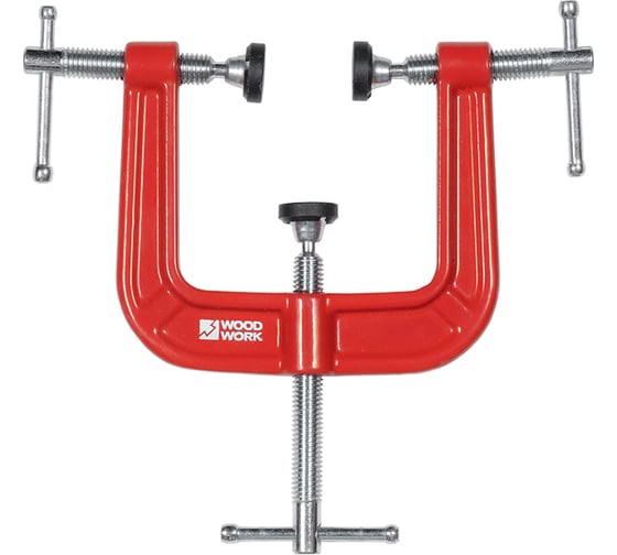 Изображение товара Струбцина WOODWORK трехсторонняя, 63.5 мм, усилие прижима 150 кг 4631169267278 EGC-6363