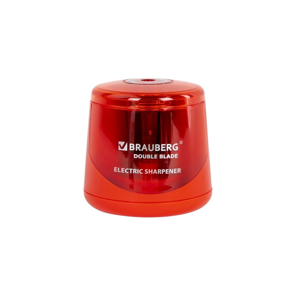 Изображение товара Электрическая точилка для карандашей BRAUBERG DOUBLE BLADE RED с двойным лезвием