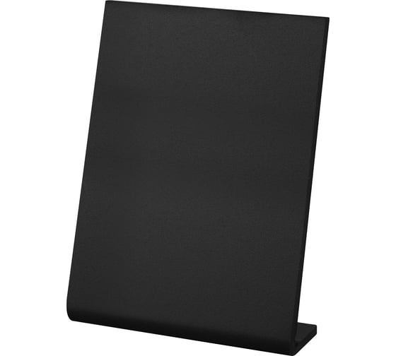 Изображение товара Настольная меловая табличка BRAUBERG А5 (14,8x21 см), L-образная, вертикальная, ПВХ, черная 291293