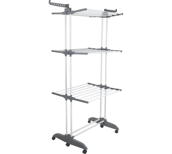 Изображение товара Многофункциональная напольная сушилка для белья LAIMA home раскладная, 3 уровня, на колесах 608462