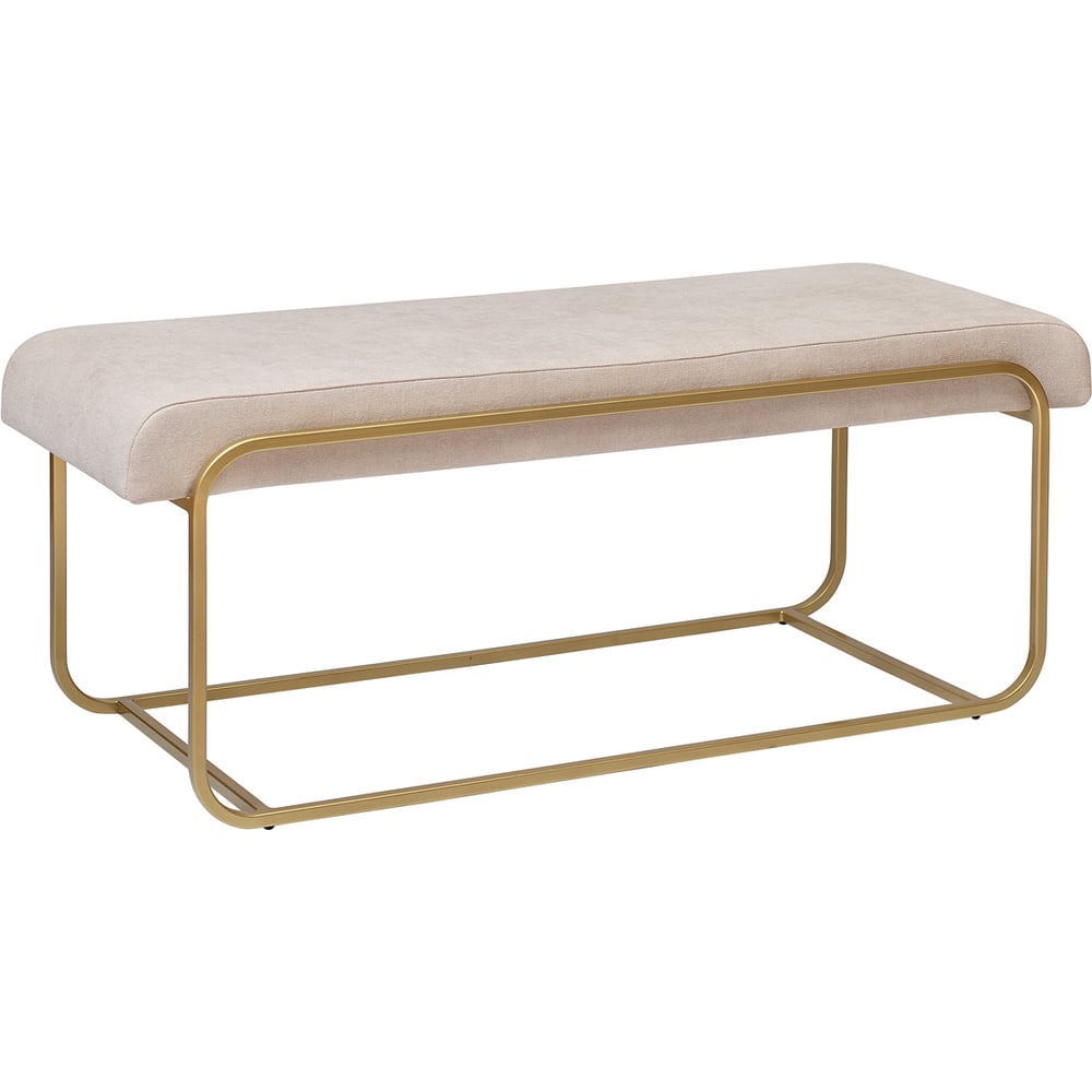 Изображение товара Банкетка GreenWeen SIENA с золотым каркасом и микрошениллом цвет шампань