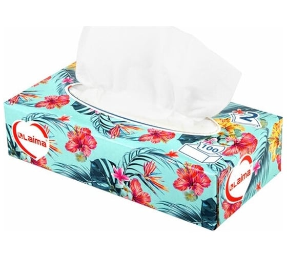 Изображение товара Бумажные косметически салфетки LAIMA 2-слойные, комплект 5 коробок по 100 салфеток 880656