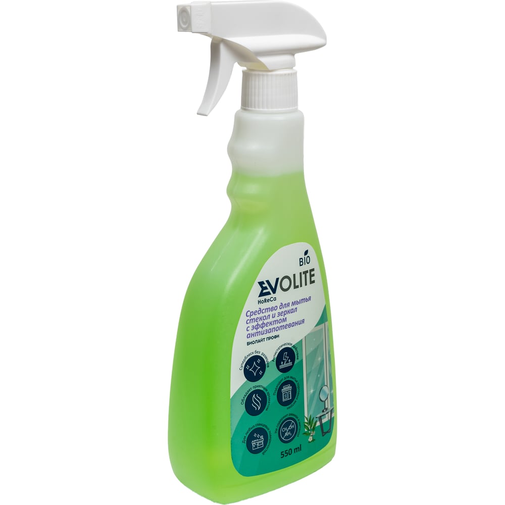 Изображение товара Средство для мытья стекол зеркал EVOLITE Биолайт Профи 314 0,55 л спрей