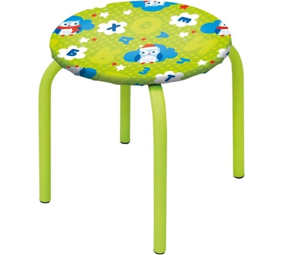 Изображение товара Детский табурет Nika ТМ/1 с совятами на зеленом