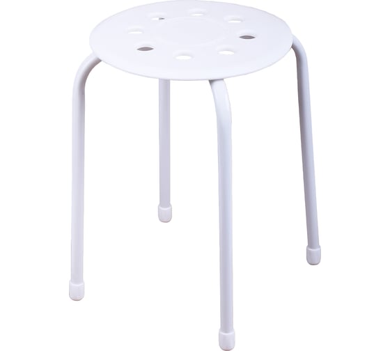 Изображение товара Табурет с пластмассовым сиденьем Nika ТП01/Б белый