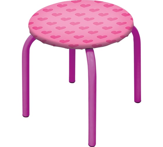 Изображение товара Детский табурет Nika ТМ/2 с сердечками на розовом