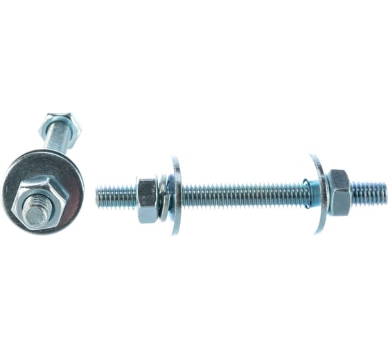 Изображение товара Шпилька ЕВРОПАРТНЕР DIN976, М10x100, в комплекте гайки DIN934, шайбы DIN 9021 и DIN127, 2 шт. 12 0623 2