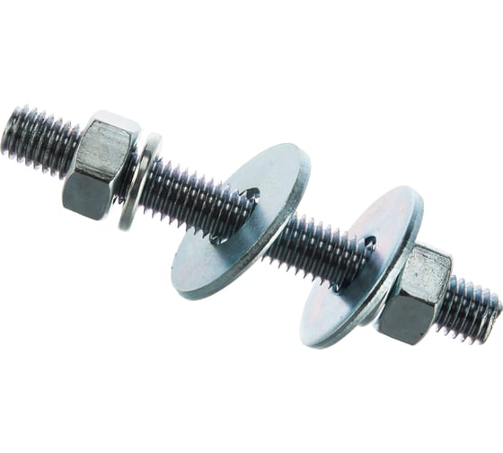 Изображение товара Шпилька ЕВРОПАРТНЕР DIN976, М12x100, в комплекте гайки DIN934, шайбы DIN 9021 и DIN127, 2 шт. 12 0627 2