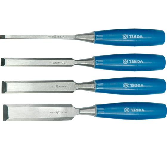 Изображение товара Набор стамесок VOREL с пластиковой ручкой, 4 шт. 25530