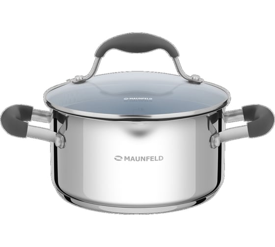 Изображение товара Кастрюля MAUNFELD LAURA из нержавеющей стали, со стеклянной крышкой, 18 см, 2,2 л MCS22S08GR