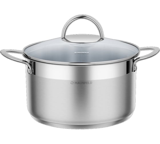 Изображение товара Кастрюля MAUNFELD GERDA из нержавеющей стали, со стеклянной крышкой, 20 см, 3,3 л MCS33S07